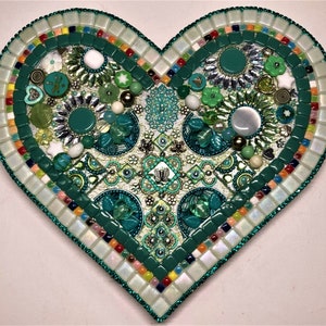 One-of-a-kind handmade mosaic heart