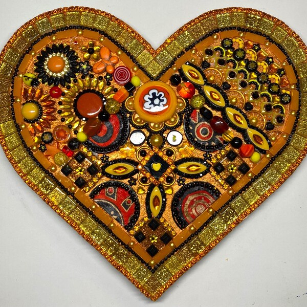 One-of-a-kind Handmade Mosaic Heart
