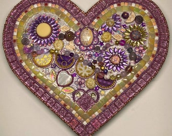 One-of-a-kind Hand-made Mosaic Heart