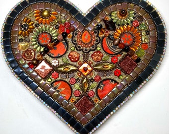 One-of-a-kind Handmade Mosaic Heart