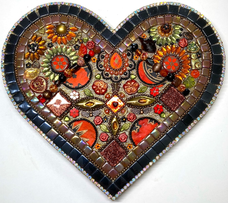 One-of-a-kind Handmade Mosaic Heart image 1