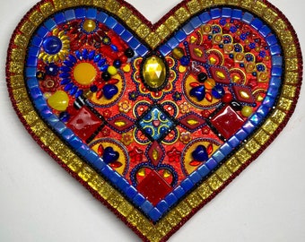 One-of-a-kind Handmade Mosaic Heart