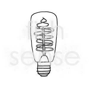 DIGITAL DOWNLOAD Edison Bulb Printable Print Art Line - Etsy