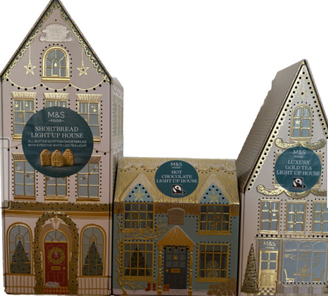 Marks and Spencer Light up Tins Tea Chocolate and Etsy UK