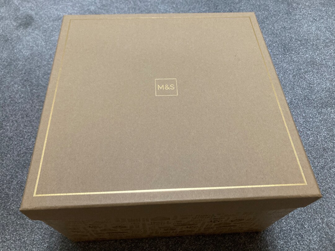 Large Marks and Spencers Gold Gift Box 15 X 15 X 10 Ins Approx Etsy