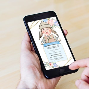 Editable  Doljanchi Mobile invitation no.5 Peach Boy Hanbok  | Personalized doljabi mobile invitation | custom Doljabi invitation돌잔치 돌잡이 백일