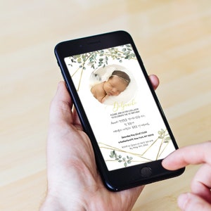 Editable Doljanchi Mobile invitation no.3 Eucalyptus  | Personalized doljabi mobile invitation | custom Doljabi invitation digital 돌잔치 돌잡이