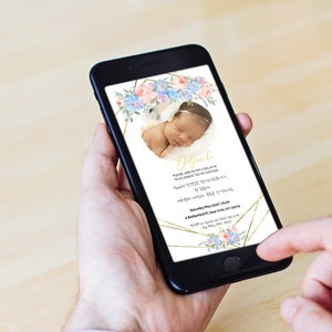 Editable Doljanchi Mobile invitation no.1 Peach  | Personalized doljabi mobile invitation | custom Doljabi invitation digital 돌잔치 돌잡이