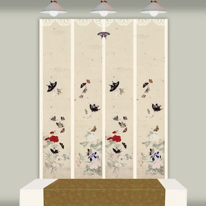 Printable Doljanchi backdrop Banner 3. only Butterfly : Traditional artist Gyewoo Nam. Beak-il & Doljabi table backdrop digital templates