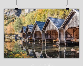 Obertraun Lake Boathouse (Hallstatt) - A4 Print