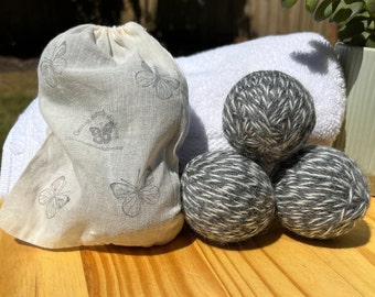 Dryer balls | made of 100% wool | all natural | hand made | tennis ball size | eco friendly | reusable | long lasting | delicate on clothes