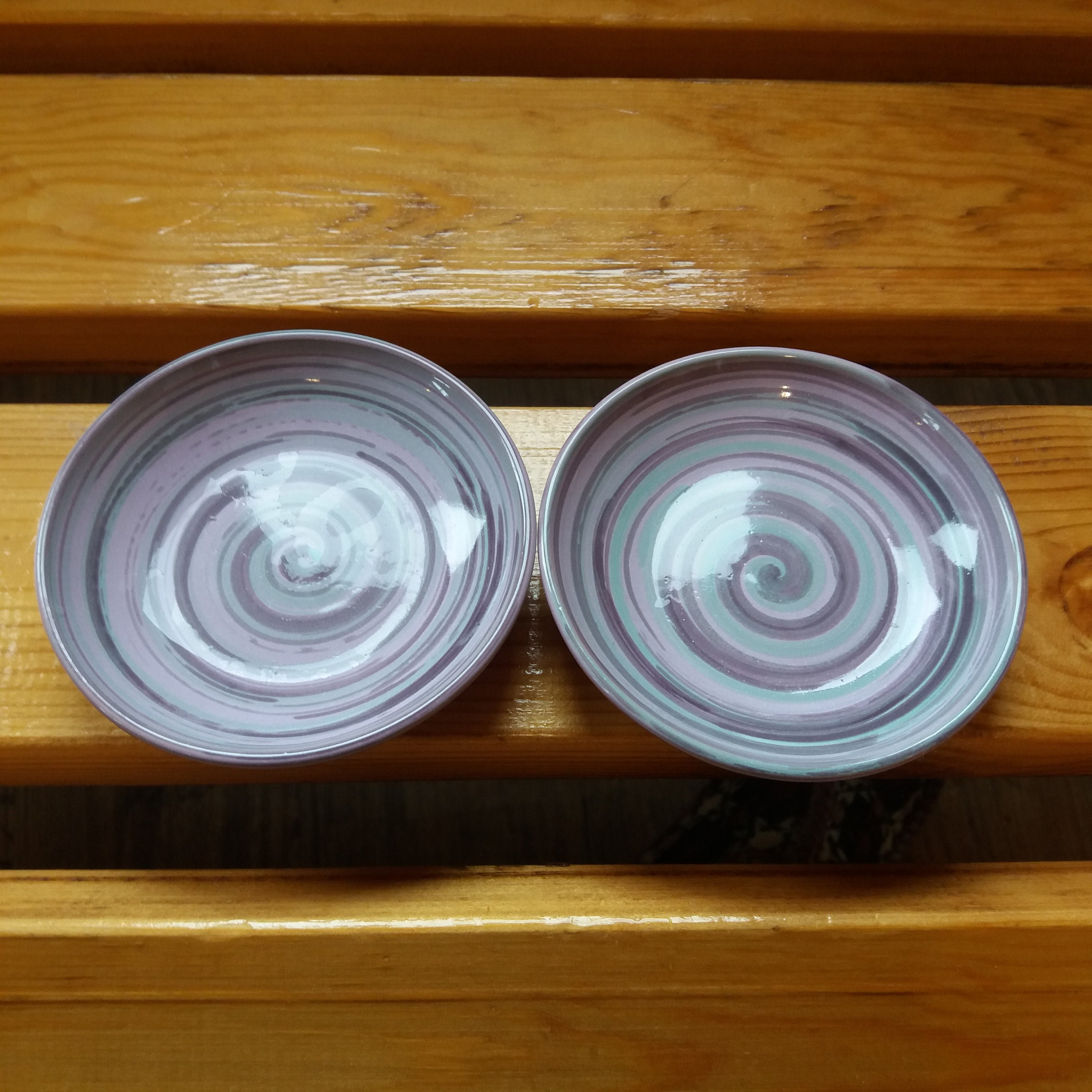 Set of 2 ceramic clay plates. Ceramic plates. Small ceramic Etsy