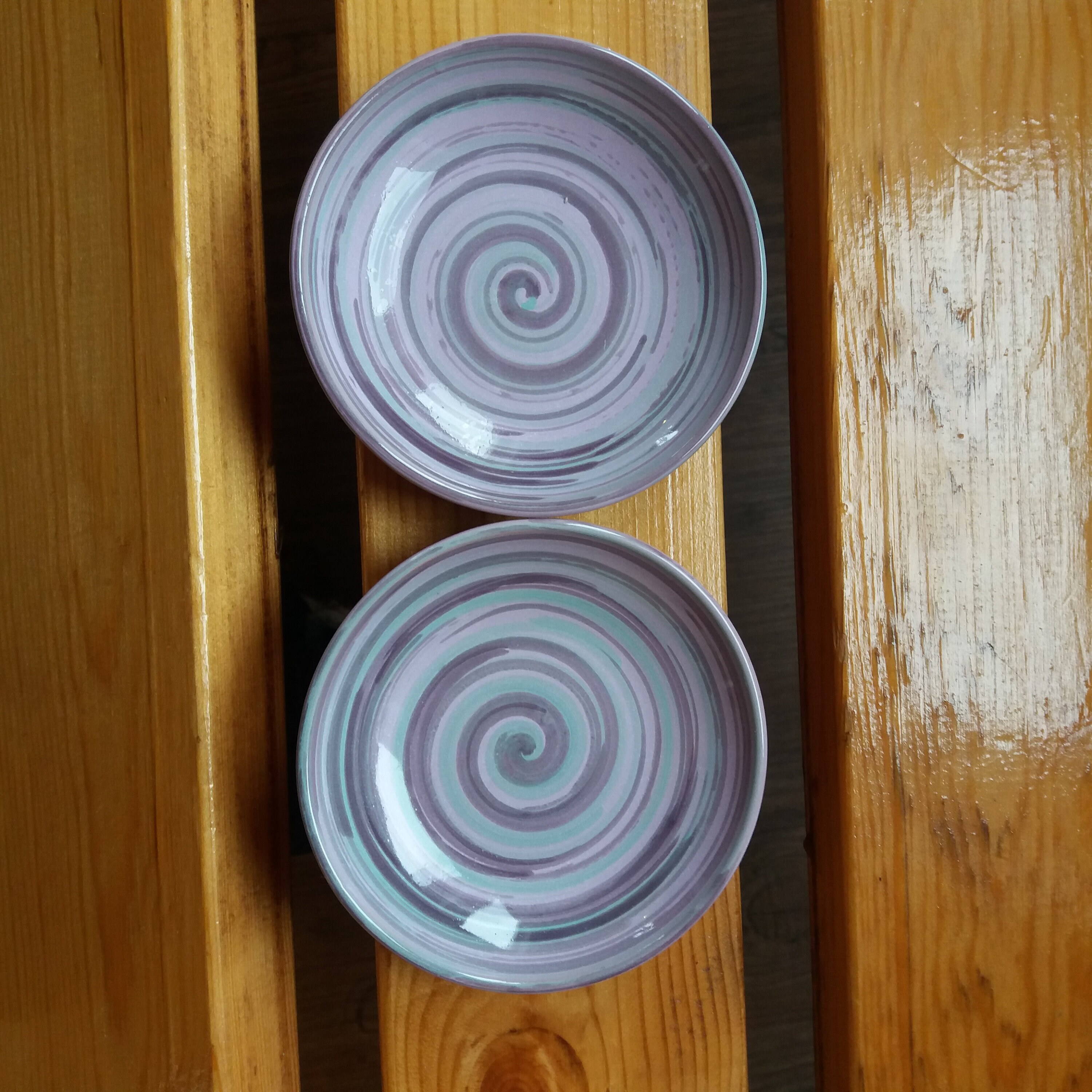 Set of 2 ceramic clay plates. Ceramic plates. Small ceramic Etsy