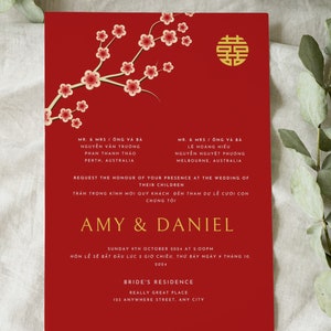 Vietnamse Wedding Invitation Digital Template