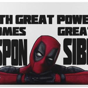 Deadpool &quot;Mit großer Macht kommt große Irresponsibilität&quot; Nummernschild
