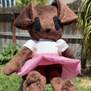 Floppy Sitting Brown Puppy Plush ooak stuffed animal