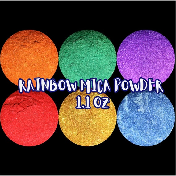 1.1 Oz, Rainbow Mica Powder Set, 6 Colors, 5 Grams Each Color, Pigment  Powder, Soap, Candles, Lip Gloss, Matte, Freshies, Resin, Tumbler 