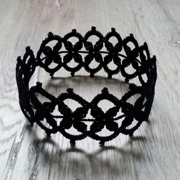 Black Crochet Gothic Lace Choker Necklace | Victorian Style Lace Necklace Choker