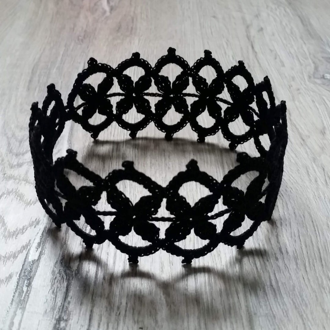 Black Crochet Gothic Lace Choker Necklace | Victorian Style Lace ...