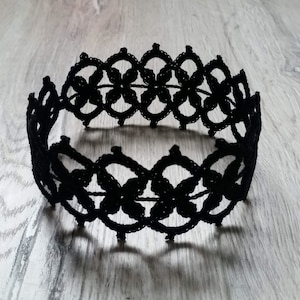 Schwarze häkeln Gothic Spitze Choker Halskette | Viktorianischen Stil Spitze Halskette Choker