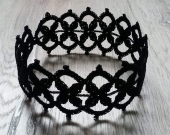 Black Crochet Lace Choker: Gothic Victorian Necklace