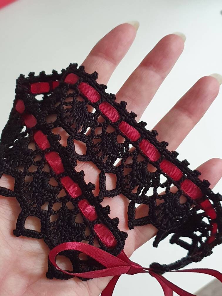 Felicity Crochet Choke Collar Top Black