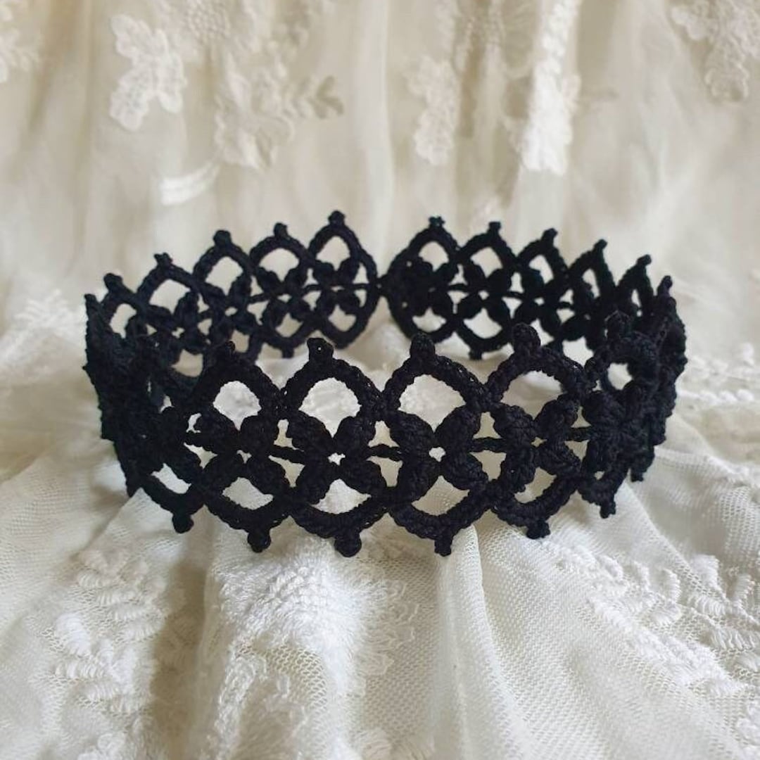 Black Crochet Lace Choker: Gothic Victorian Necklace - Etsy
