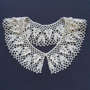 Crochet Lace Collar Necklace | Handmade Victorian Style Collar | Detachable Peter Pan Collar | Women's Fashion and Accessories