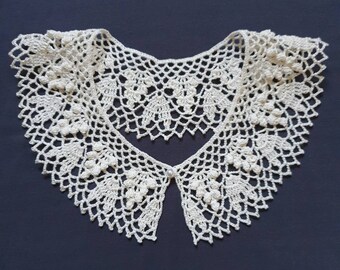 Crochet Lace Collar Necklace | Handmade Victorian Style Collar | Detachable Peter Pan Collar | Women's Fashion and Accessories