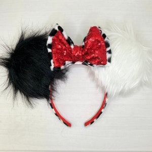 Von Cruella Deville (101 Dalmatiner) inspirierte Mausohren