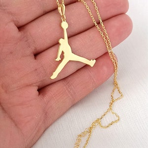 Sterling Silver Michael Jordan Necklace-Jumpman NecklacBasketball Necklace-NBA Necklace-Fan Necklace-Dainty Michael Jordan Pendant-Gift