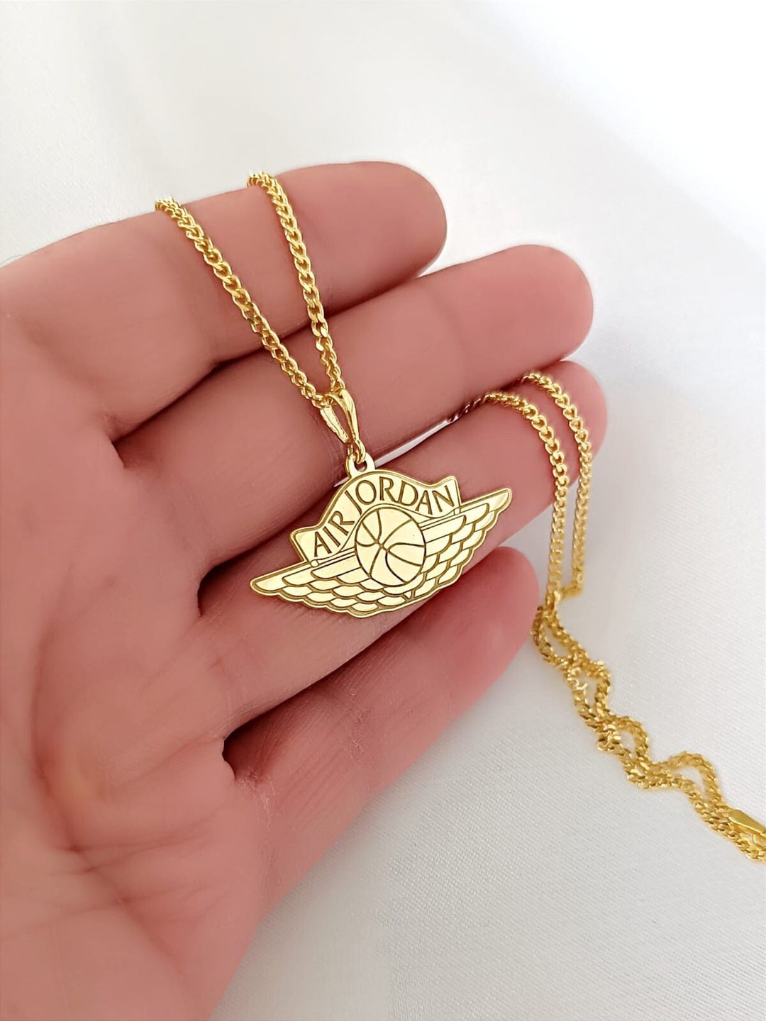 Steling Silver Michael Jordan Necklaceair Jordan Pendantbasketbaal