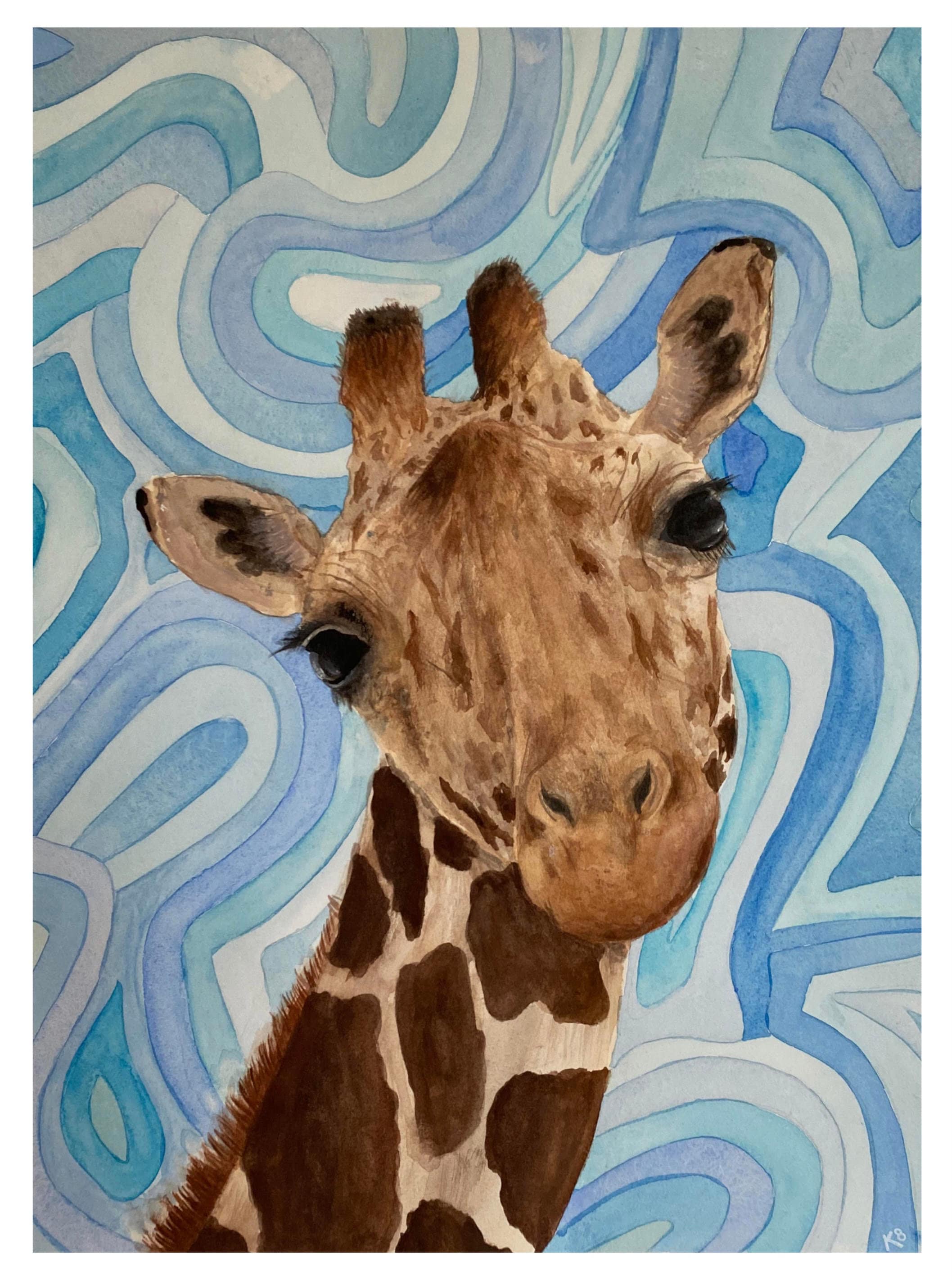 Abstract Watercolor Giraffe Print Etsy UK