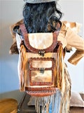 Backpack with leather | Travel Bag | Western Bag | Unique Leather Backpack | Sturdy Leather & Cowhide Backpack | Unique Boho Style product logo