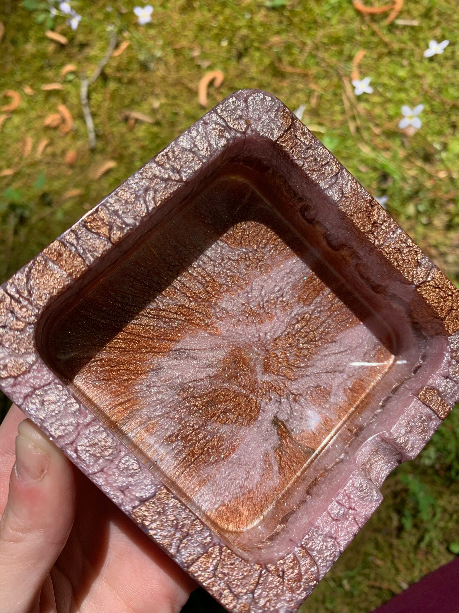 Resin Ashtray with Mica Swirls Etsy