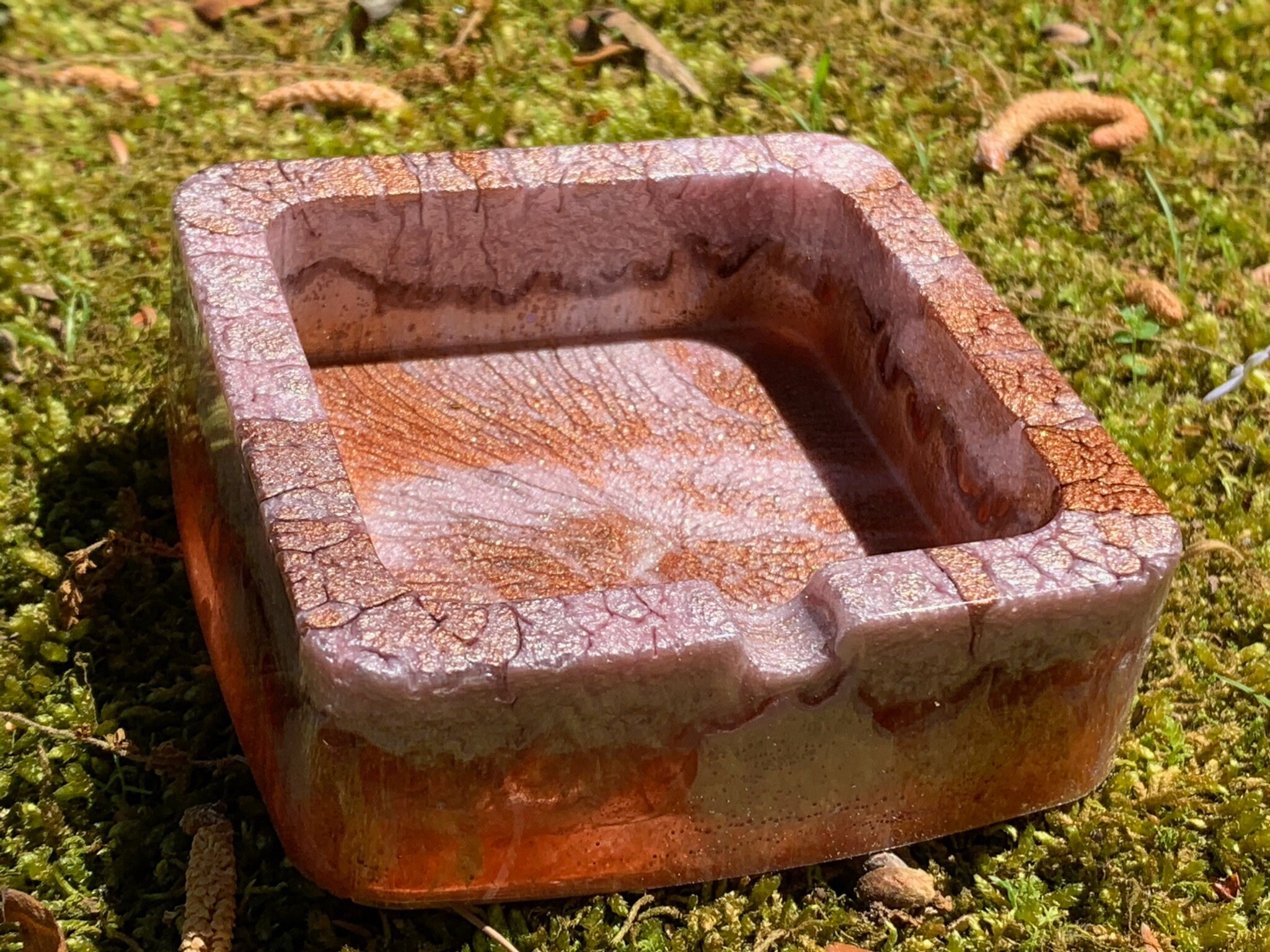 Resin Ashtray with Mica Swirls Etsy