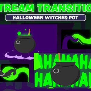 Twitch Stream Scene Stinger Transition, Halloween Stinger Twitch Transition, Spooky Witch Stream Transition, Cute Stinger Transition