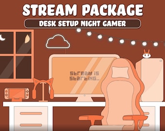Animated Autumn Twitch Stream Overlay Package: Purple Gaming Theme