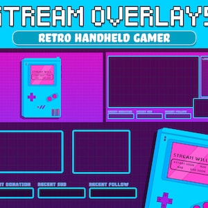 Animated Stream Overlay Package, Cute Twitch Overlay Pack, Twitch Overlay, Retro Pink Purple Twitch Streamer, Twitch Screen Webcans