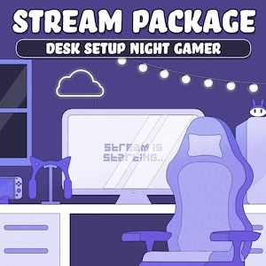 Twitch Overlay, Animated Stream Overlay Package, Cute Twitch Overlay Pack, Gaming Twitch Overlay, Purple Twitch Streamer, Twitch Panels