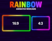 Animated Rainbow Twitch Webcam Frame: Streaming Overlay (Digital Download)