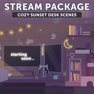 Twitch Overlay, Animated Stream Overlay Package, Cute Twitch Overlay Pack, Gaming Twitch Overlay, Purple Twitch Streamer, Twitch Screens