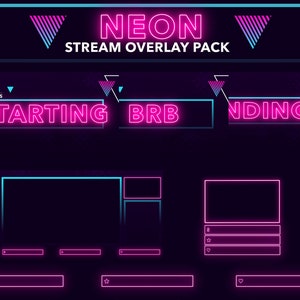 Twitch Overlay, Animated Twitch Stream Overlay Package, Neon Overlay Animated Package, Twitch Streamer, Screen Overlay, Overlay, Panels