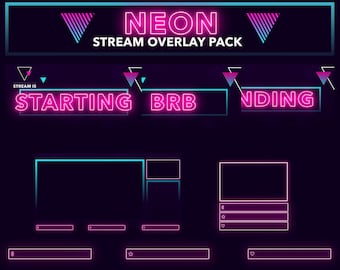 Twitch Overlay, Animated Twitch Stream Overlay Package, Neon Overlay Animated Package, Twitch Streamer, Screen Overlay, Overlay, Panels