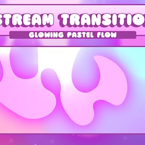 Twitch Stream Scene Stinger Transition, Pastel Cute Glow Stinger Transition, Neon Stream Transition, Cute Pink Purple Twitch Transition