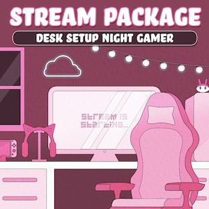 Twitch Overlay, Animated Stream Overlay Package, Cute Twitch Overlay Pack, Gaming Twitch Overlay, Pink Twitch Streamer, Twitch Panels