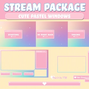 Twitch Overlay, Animated Pastel Stream Overlay Package, Twitch Overlay Pack, Twitch Package, Colorful Twitch Streamer, Cute Twitch Overlay