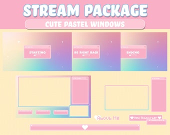 Animated Retro Pastel Twitch Stream Overlay Package