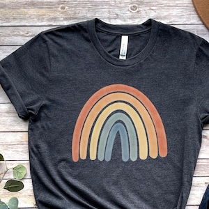 Boho Rainbow Shirt, Retro Rainbow Shirt, Women Shirt, Boho Vintage Shirt, Retro Boho Shirt, Love Rainbow Tshirt, Graphic Tee