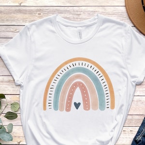 Boho Rainbow Shirt, Retro Rainbow Shirt, Women Shirt, Boho Vintage Shirt, Retro Boho Shirt, Love Rainbow Tshirt, Graphic Tee